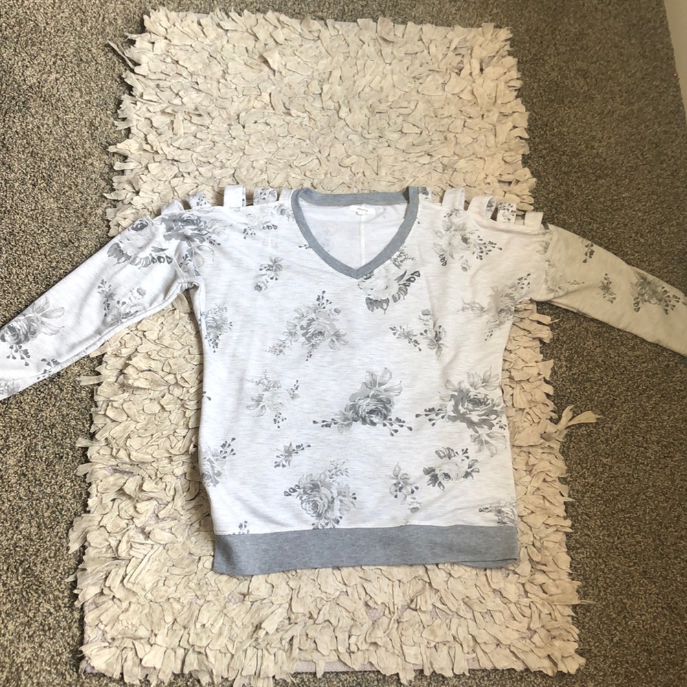 Cold shoulder sweater